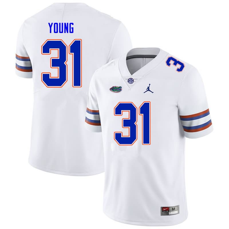 NCAA Florida Gators Jordan Young Men's #31 Nike White Stitched Authentic College Football Jersey ETY3264EF